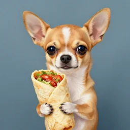 chihuahua holding a burrito original art
