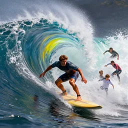 surfing mulitcolor waves, art by chris dyer, stanley artgerm lau, wlop, rossdraws, james jean, andrei riabovitchev, marc simonetti, yoshitaka amano photorealistic,, vray, hdr, hyper detailed, dramatic lighting, octane render, weta digital, 3 d sculpture