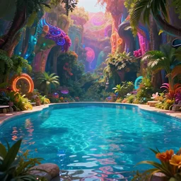 a professional photographic portrait view picture of a heavenly futuristic empty swimming pool in nature, photographic filter unreal engine 5 realistic hyperdetailed 8 k ultradetail cinematic concept art volumetric lighting, fantasy artwork, very beautiful scenery, very realistic painting effect, hd, hdr, cinematic 4 k wallpaper, 8 k, ultra detailed, high resolution, artstation trending on artstation in the style of albert dros glowing rich colors powerful imagery