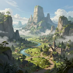 fantasy landscape, highly detailed, digital art, artstation, concept art, smooth, sharp focus, illustration, art by rossdraws and greg rutkowski, 8 k