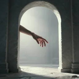 arm reaching out from the portal to hell