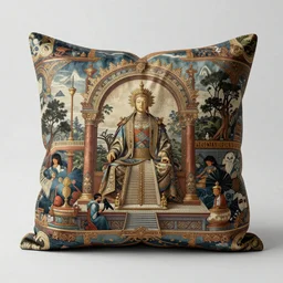 the most amazing pillow every made, product shot, intricate, fine detail, full maximalist print
