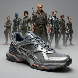 futuristic sneakers : : fantasy art, ultra realistic, cinematic, wide angle, highly detailed by boris vallejo, scott roberston, neville page, aaron horkey, wayne barlowe, craig mullins, roberto ferri, hajime sorayama