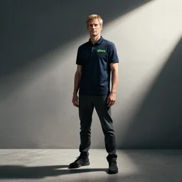 adam jensen working for glovo, hyperrealistic