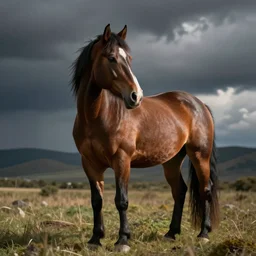 a big ol' normal looking horse, regular horse, nothing weird happening, it's just a cool horse doing horse things and loving being a horse