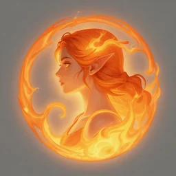side profile centered painted portrait, female fire elemental, D&D, Gloomhaven, matte painting concept art, art nouveau, beautifully backlit, swirly vibrant color lines, fantastically gaudy, aesthetic octane render, 8K HD Resolution, by ilya kuvshinov and Cushart Krentz and Gilleard James