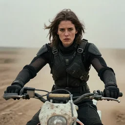 cinestill 5 0 d candid photographic portrait by helen levitt of heisenberg wearing rugged black mesh techwear on a dirtbike through a desolate plain, extreme closeup, modern cyberpunk moody emotional cinematic, dust storm, 8 k, hd, high resolution, 3 5 mm, f / 3 2, ultra realistic faces, ex machina