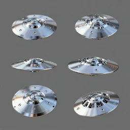 Terminator themed concept art, small chrome flying mechanical disks, trending on artstation,