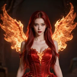 young vampire princess with burning wings 4 k high definition gorgeous dramatic lighting artstation trending path traced contrast light and dark cinematic breathtaking by hans zatzka