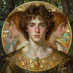 symmetry portrait of brunette magical prince, teenage jensen ackles, renaissance, glass skin, forest background, intricate, elegant, highly detailed, digital painting, artstation, concept art, smooth, sharp focus, illustration, art by artgerm and greg rutkowski and fra angelico and alphons mucha