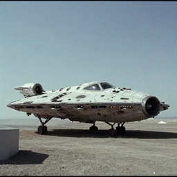 alien spaceship, grainy, 4 k, taken from ground