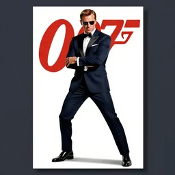 ( james bond ) 0 0 7 poster, ( james bond ) in bodyguard stance, candy colors cmyk, army of darkness, highly detailed, intricate detail, trending on artstation, by ( ( ( tom whalen ) ) ), by ilya kuvshinov, by katsuhiro otomo