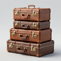 a bunch of old suitcases stacked on top of each other, a still life by hilda annetta walker, trending on unsplash, postminimalism, cluttered, associated press photo, skeuomorphic
