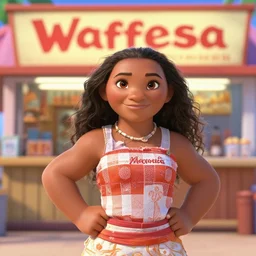 Moana in wafflehouse