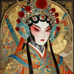 portrait of a chinese cyberpunk machine, machine face, robed, upper half portrait, decorated with chinese opera motifs, regal, asian, machine robot cyberpunk fine china, wuxia, traditional chinese art intricate intense elegant 京 剧 highly detailed digital painting artstation concept art smooth sharp focus illustration, art by artgerm and greg rutkowski alphonse mucha 8 k