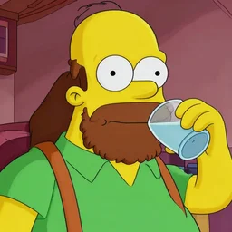 close up sci - fi lenny leonard simpsons, balding bearded man with long hair wearing green shirt and suspenders, drinking at moes tavern, centered, digital painting, smooth, sharp focus, illustration, artgerm, tomasz alen kopera, peter mohrbacher, donato giancola, joseph christian leyendecker, wlop, frank frazetta