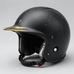 realistic photo of a freestanding black helmet with pattern of white tiny dots, brass beak, white clay mask, ears made of white fluffy furry donuts 1 9 9 0, life magazine reportage photo, natural colors
