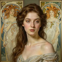 beautiful goddess by zdzisław beksinski, iris van herpen, ruan jia, and alphonse mucha, detailed realistic beautiful portrait