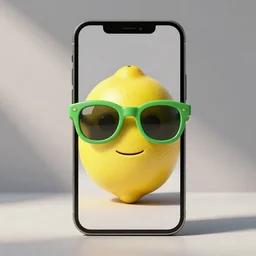 lemon with green sunglasses 3d emoji iphone