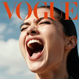 3 d, close - up, screaming fashion model face, sun, cinematic, clouds, vogue cover style, dystopian art, poster art, futuristic, fantasy artrealistic painting, intricate oil painting, high detail illustration, by guillermo del toro and james jean and david diao