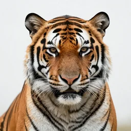 A tiger wearing a cheap human mask