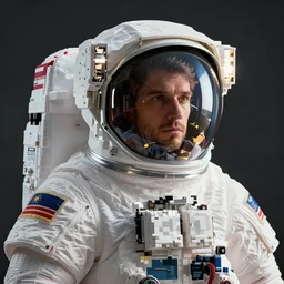 astronaut suit, pixels, zatista, artpal, frank stella, anton pieck, jean delville, amano, yves, yves tanguy, beeple, octane render, global illumination