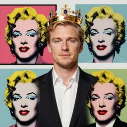 “Case Keenum wearing a crown by mandy jurgens andy warhol, ernst haeckel, james jean, artstation”