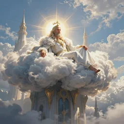 cloud king rests on high nimbus spires in this sky palace lord of all the vast kingdom. simon stalenhag ilya repin greg danton brian sum max bedulenko igor krstic james suret pascal blanche illustration unreal engine render