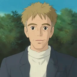 a portrait of david lynch, anime style, ghibly, trending on artstation,