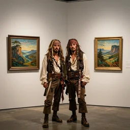 skipper and gilligan attending an art opening