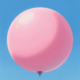 Big pink sphere surrounded by blue sky, beautiful matte painting by Makoto Shinkai,