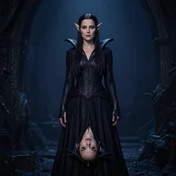 perfectly centered portrait of dark elf sandra bullock, 8k resolution, fantasy, symmetry, awe, masterpiece