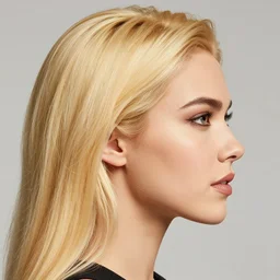 a portrait of a gold hair woman with side profile  details by MARVEL comics