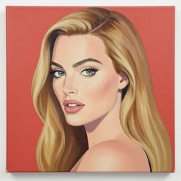 anime margot robbie by by Hasui Kawase by Richard Schmid on canvas
