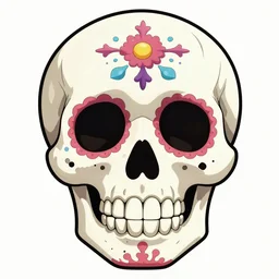 sugar skull, distance, cel - shaded, raytracing, cel - shading, toon - shading, 2 0 0 1 anime, flcl, jet set radio future, drawn by artgerm