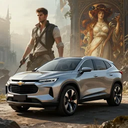 a concept suv designed by chevrolet and ford, shadow of the tomb raider, artstation, an epic fantasy, cinematic lighting, hyper realistic, photographic, sharp focus, by greg rutkowski and alphonse mucha