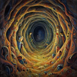a painting of an ancient underground dungeon cavern, intricate, highly detailed, swirly ripples, gaudy colors, organic painting, anime keyframe, by greg manchess, huang guangjian, sachin teng, greg rutkowski, jesper ejsing