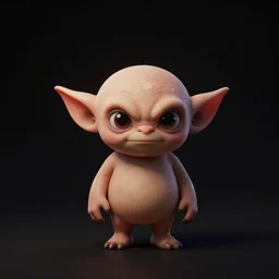 lonely goblin, black background, extremely detailed, sharp focus, wide view, full body shot, smooth, digital illustration, by artgerm