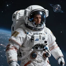 An epic fantasy comic book style portrait painting of a brabancon astronaut in space, unreal 5, DAZ, hyperrealistic, octane render, cosplay, RPG portrait, dynamic lighting