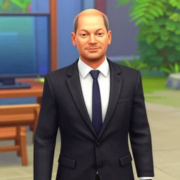 Olaf Scholz as a Sim in the Sims 3
