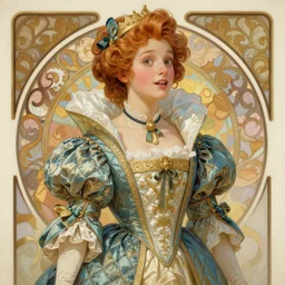 digital character concept art by artgerm greg rutkowski alphonse mucha. full painting of a expressive princess. hyper detailed, cute overbite, wearing quilted petticoat, intricate, elegant, digital painting, artstation, smooth, sharp focus