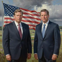 ron desantis and ted cruz held hostage by columbian cartels, american shot, realistic painting