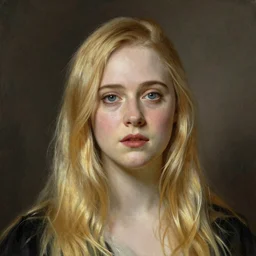 A masterpiece head and shoulders portrait of Elle Fanning by William Adolphe Bouguereau and Junji Ito