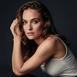 a beautiful natalie portman wearing a tank top, seductive pose, ultrarealistic, dramatic lighting, cinematic, artstation, high detail, by hajime sorayama, peter mohrbacher, boris vallejo, aaron horkey