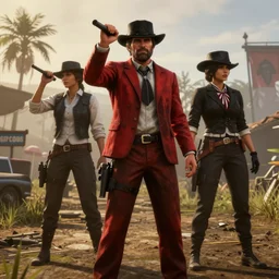 Film still of Team Rocket, from Red Dead Redemption 2 (2018 video game)