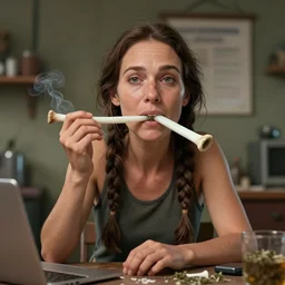 cartoon portrait of a hard working australian woman enjoying a white long joint of cannabis. octane 4 k render natural skin tones, by eyvind earle, female australian award winning illustration
