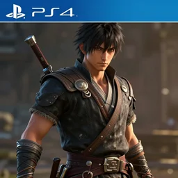 A 3rd person hack n slash, PS4 game, 3DCG, Unreal Engine, by Tadanori Yokoo