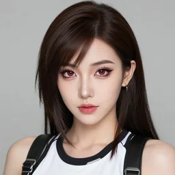 high quality art of tifa lockhart with makeup, trending on artstartion
