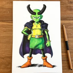 piccolo drawn by basquiat