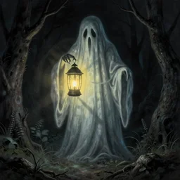 horrifying lantern ghost by Shaun Tan